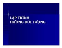 Lập trình hướng đối tượng Chương 2: Đối tượng và Lớp