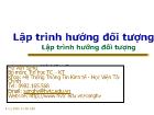 Lập trình hướng đối tượng Chương V: Tính đa hình