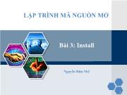 Lập trình mã nguồn mở Bài 3: Install