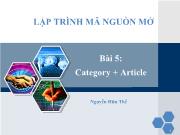 Lập trình mã nguồn mở Bài 5: Category + Article