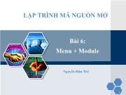 Lập trình mã nguồn mở Bài 6: Menu + Module