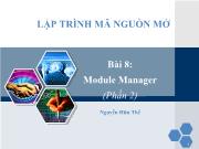 Lập trình mã nguồn mở  Bài 8: Module Manager (Phần 2)