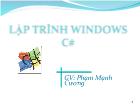 Lập trình windows C# Chương 0: Giới thiệu môn học