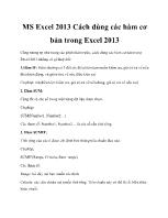 MS Excel 2013 Cách dùng các hàm cơ bản trong Excel 2013