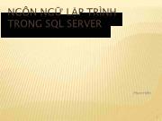 Ngôn ngữ lập trình trong SQL Server