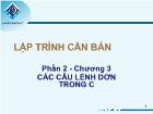 Phần 2 - Chương 3 Các câu lệnh đơn trong C