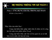 Phần1: Ứng dụng Excel trong kế toán