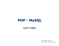 PHP - MySQL Giới thiệu