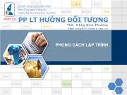 Phương pháp lập trình hướng đối tượng - Phong cách lập trình