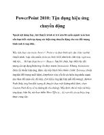 PowerPoint 2010: Tận dụng hiệu ứng chuyển động