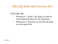 Sắp xếp danh sách liên kết đơn