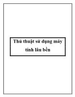 Thủ thuật sử dụng máy tính lâu bền