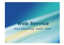 Web Service - Phạm Hồng Phong