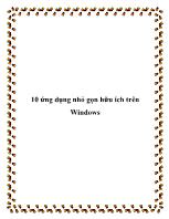 10 ứng dụng nhỏ gọn hữu ích trên Windows