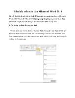 Biến hóa trên văn bản Microsoft Word 2010