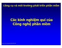 Các kinh nghiệm quí của Công nghệ phần mềm