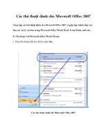 Các thủ thuật dành cho Microsoft Office 2007