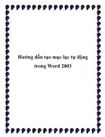 Hướng dẫn tạo mục lục tự động trong Word 2003