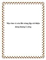 Mẹo tìm và xóa file trùng lặp cải thiện dung lượng ổ cứng