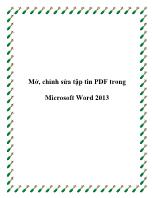 Mở, chỉnh sửa tập tin PDF trong Microsoft Word 2013