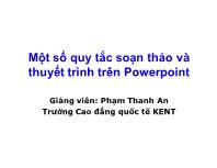 Một số quy tắc soạn thảo và thuyết trình trên Powerpoint