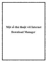 Một số thủ thuật với Internet Download Manager