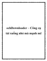 OchDownloader – Công cụ tải xuống nhỏ mà mạnh mẽ