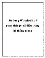 Sử dụng Wireshark để phân tích gói dữ liệu trong hệ thống mạng