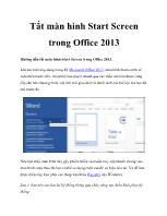 Tắt màn hình Start Screen trong Office 2013