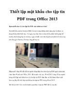 Thiết lập mật khẩu cho tập tin PDF trong Office 2013