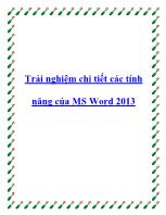 Trải nghiệm chi tiết các tính năng của MS Word 2013