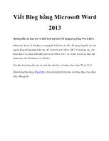 Viết Blog bằng Microsoft Word 2013