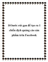 10 bước rút gọn để tạo ra 1 chiến dịch quảng cáo sản phẩm trên Facebook