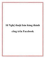 10 Nghệ thuật bán hàng thành công trên Facebook