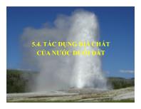 5.4. Tác dụng địa chất của nước dưới đất