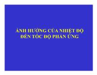 Ảnh hưởng của nhiệt độ đến tốc độ phản ứng