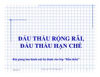 Ðấu thầu rộng rãi, đấu thầu hạn chế