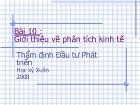 Bài 1: Giới thiệu về phân tích kinh tế