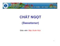 Bài giảng Chất ngọt (sweetener)