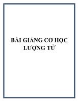 Bài giảng Cơ học lượng tử