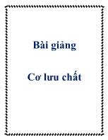 Bài giảng Cơ lưu chất - Nguyễn Thị Bảy