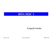 Bài giảng Hóa học 1 - Nguyễn Văn Bời