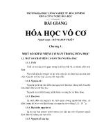 Bài giảng Hóa học vô cơ - Đặng Kim Triết