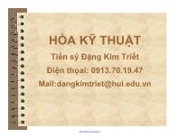 Bài giảng Hóa kỹ thuật - Đặng Kim Triết