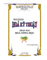 Bài giảng Hóa kỹ thuật Phần hai: Hóa nông học