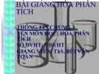 Bài giảng Hóa phân tích - Bùi Văn Toàn