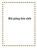 Bài giảng hóa sinh