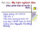 Bài giảng Ma trận nghịch đảo