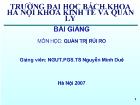 Bài giảng môn học Quản trị rủi ro - Nguyễn Minh Duệ