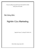 Bài giảng Môn Nghiên cứu marketing - Th.s Nguyễn Thị Bích Liên